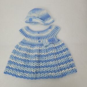 Crochet Baby Dress and hat set